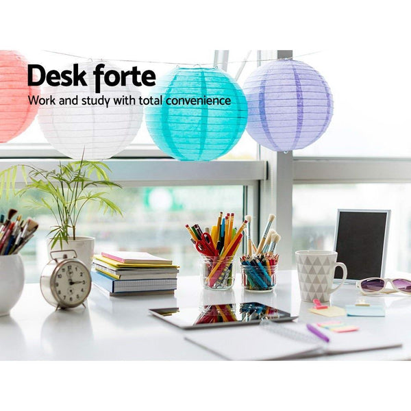 Artiss Foldable Desk with Bookshelf - White Deals499