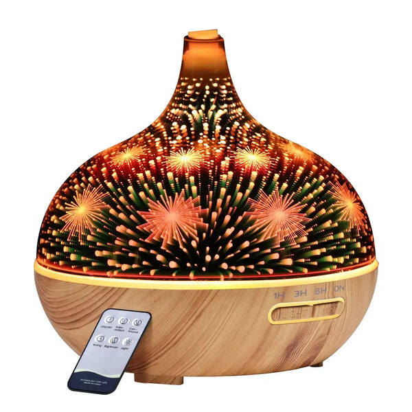 DEVANTI Aroma Aromatherapy Diffuser 3D LED Night Light Firework Air Humidifier Purifier 400ml Remote Control Deals499