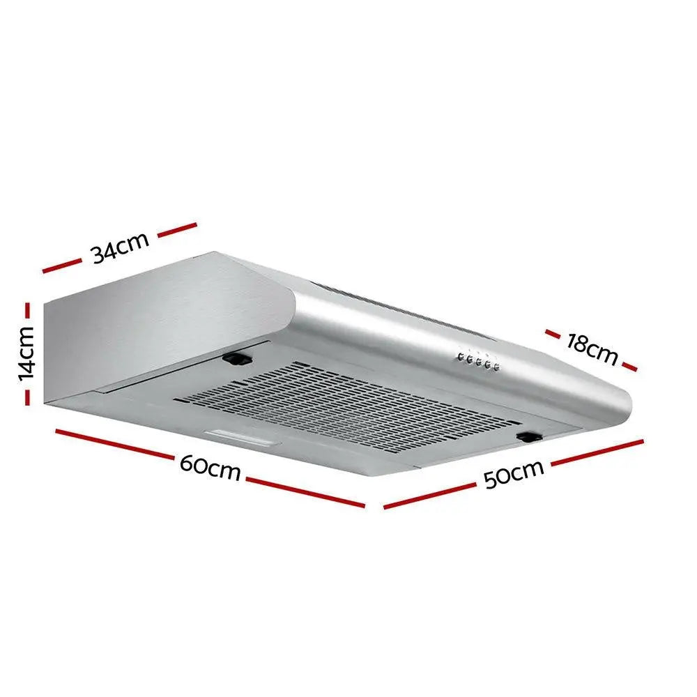 DEVANTI Fixed Range Hood Rangehood Stainless Steel Kitchen Canopy 60cm 600mm Deals499