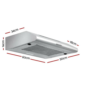 DEVANTI Fixed Range Hood Rangehood Stainless Steel Kitchen Canopy 60cm 600mm Deals499