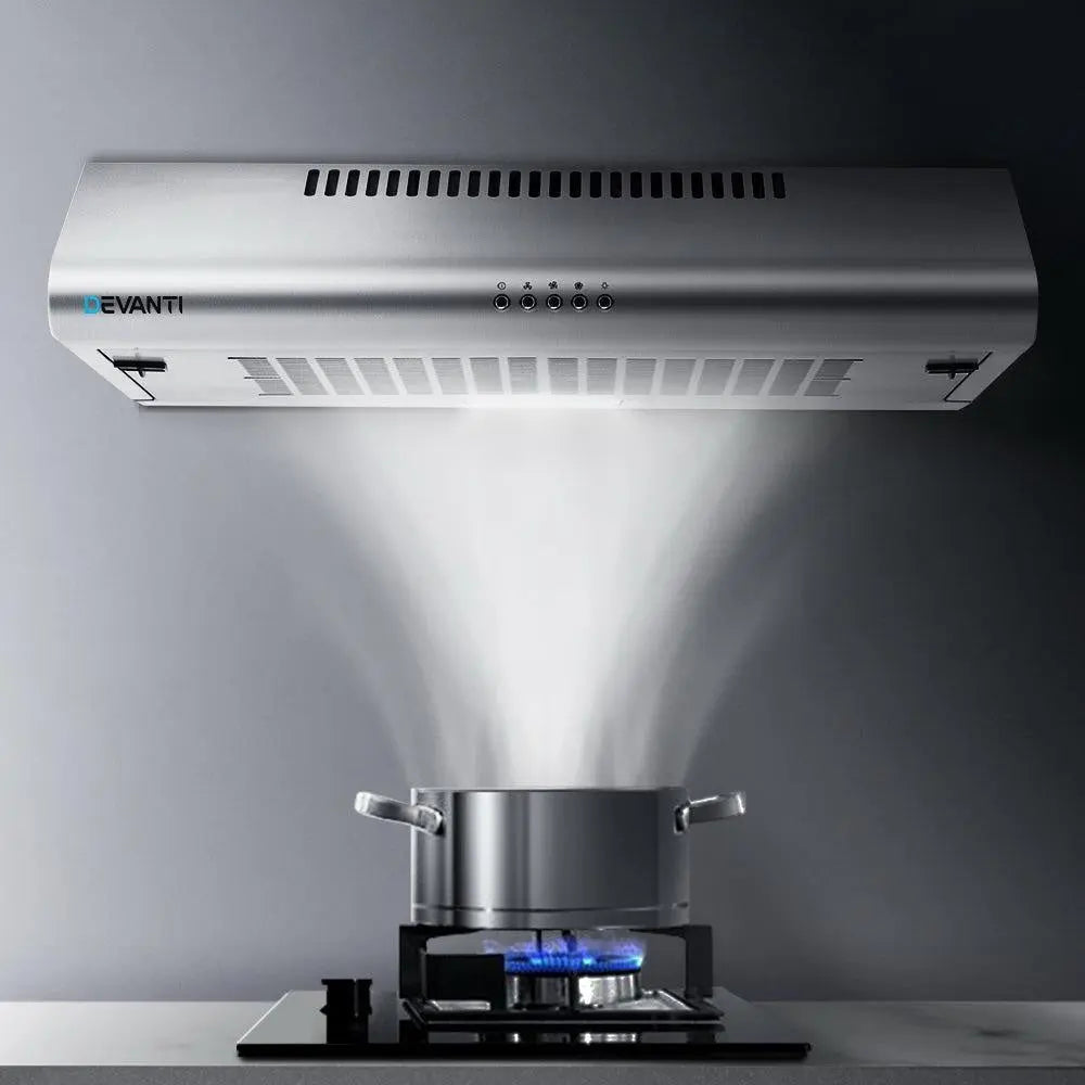 DEVANTI Fixed Range Hood Rangehood Stainless Steel Kitchen Canopy 60cm 600mm Deals499