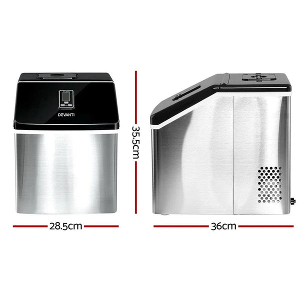 DEVANTi 3.2L Portable Ice Cube Maker Cold Commercial Machine Stainless Steel Deals499