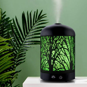 DEVANTI Aroma Diffuser Aromatherapy LED Night Light Iron Air Humidifier Black Forrest Pattern 160ml Deals499