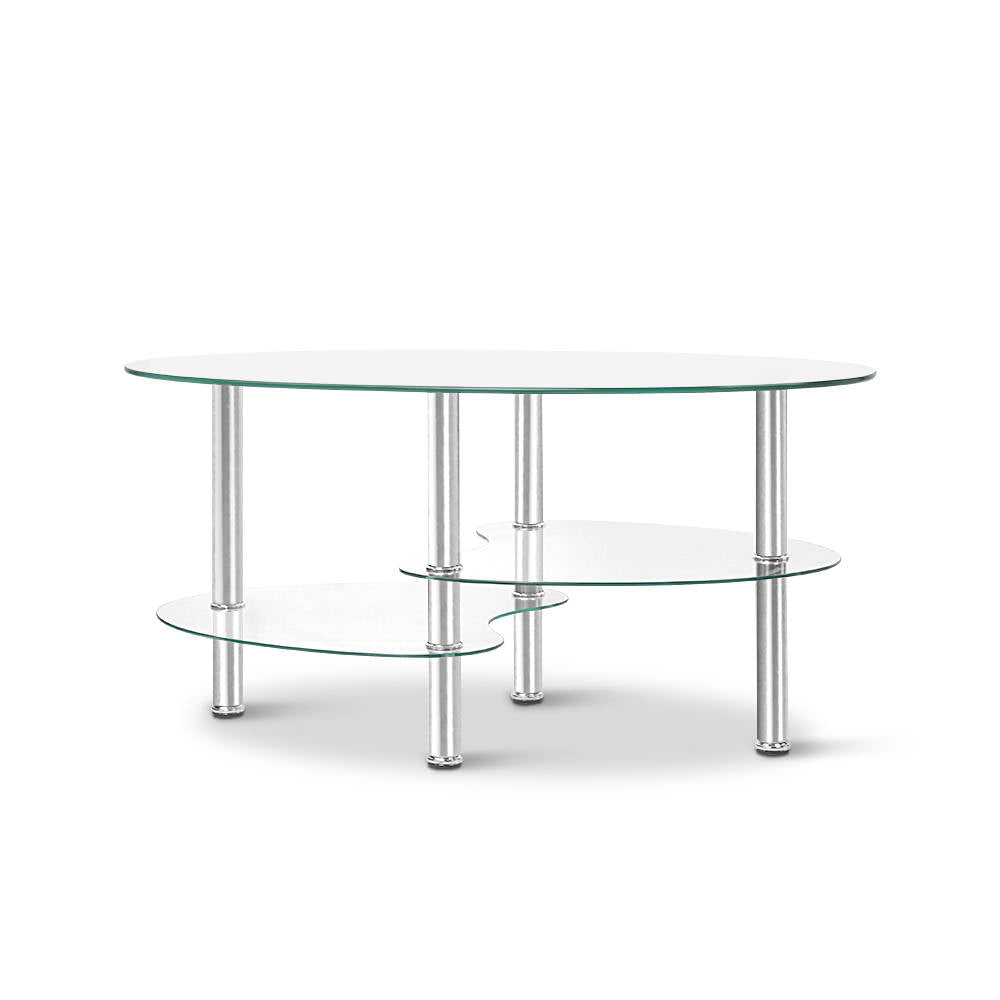 Artiss 3 Tier Coffee Table - Glass Deals499