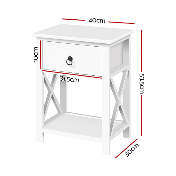 Artiss Set of 2 Bedside Tables Drawers Side Table Nightstand Lamp Chest Unit Cabinet Deals499