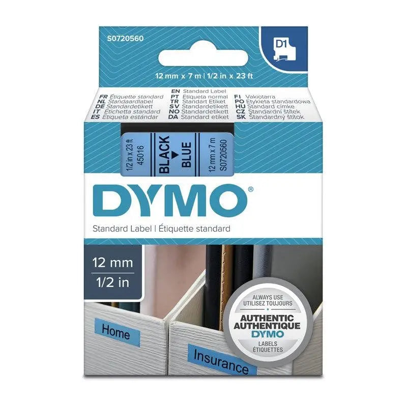 DYMO Black on Blue 12mmx7m Tape DYMO