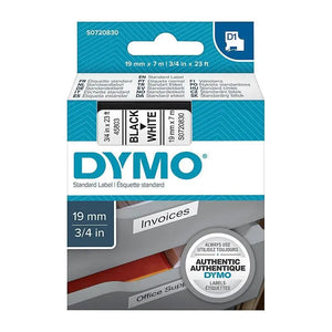 DYMO Black on White 19mmx7m Tape DYMO