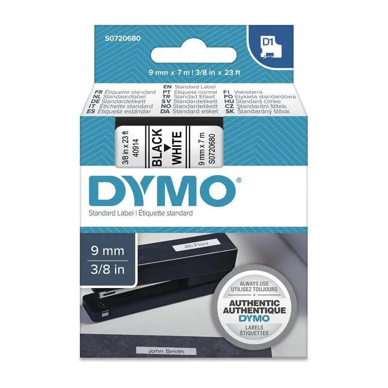 DYMO Black on White 9mm x7m Tape DYMO