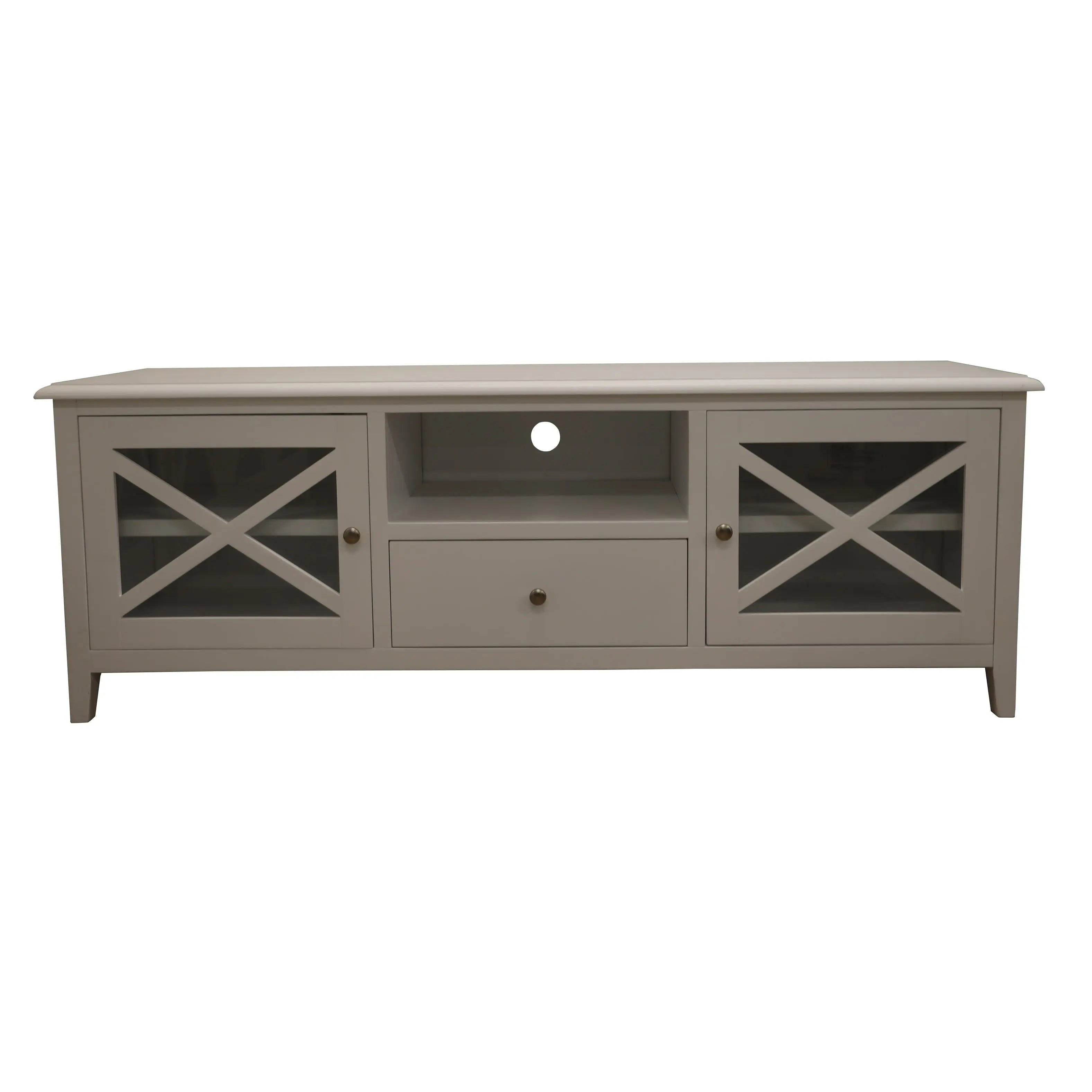 Daisy ETU Entertainment TV Unit 210cm Solid Acacia Wood Hampton - White Deals499