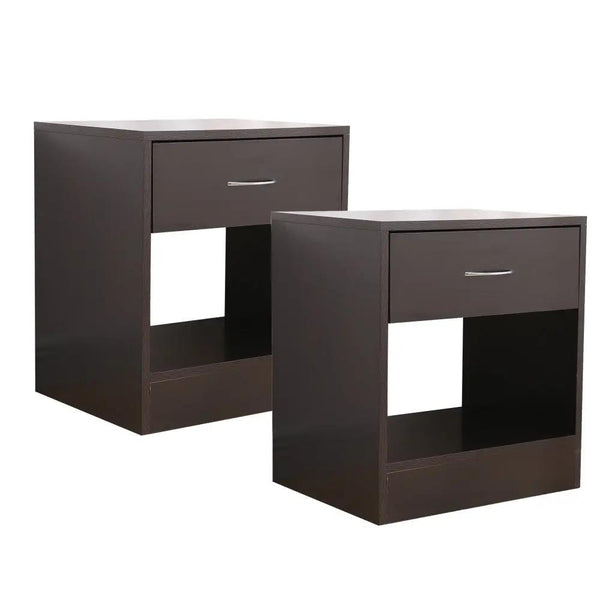 Dandi Bedside Table Nightstand with Drawer Set of 2 Brown Deals499