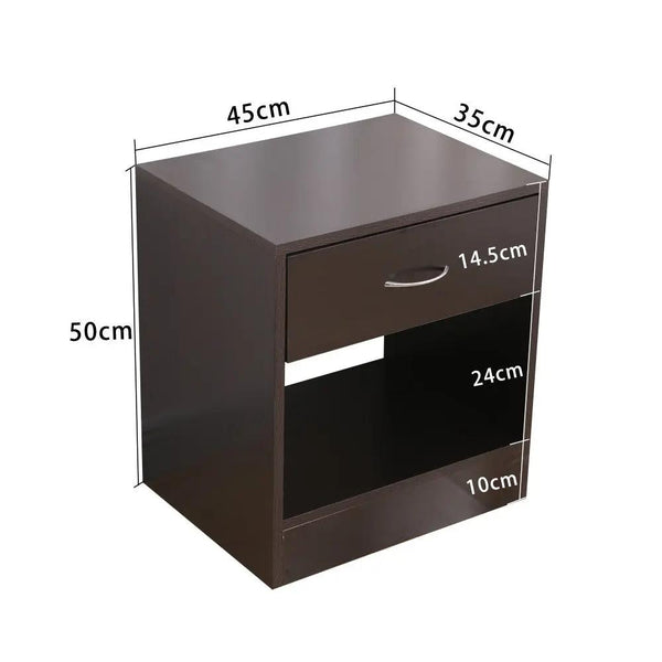 Dandi Bedside Table Nightstand with Drawer Set of 2 Brown Deals499
