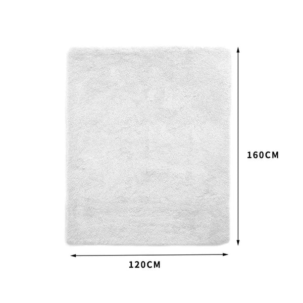 Designer Soft Shag Shaggy Floor Confetti Rug Carpet Home Decor 120x160cm White Deals499