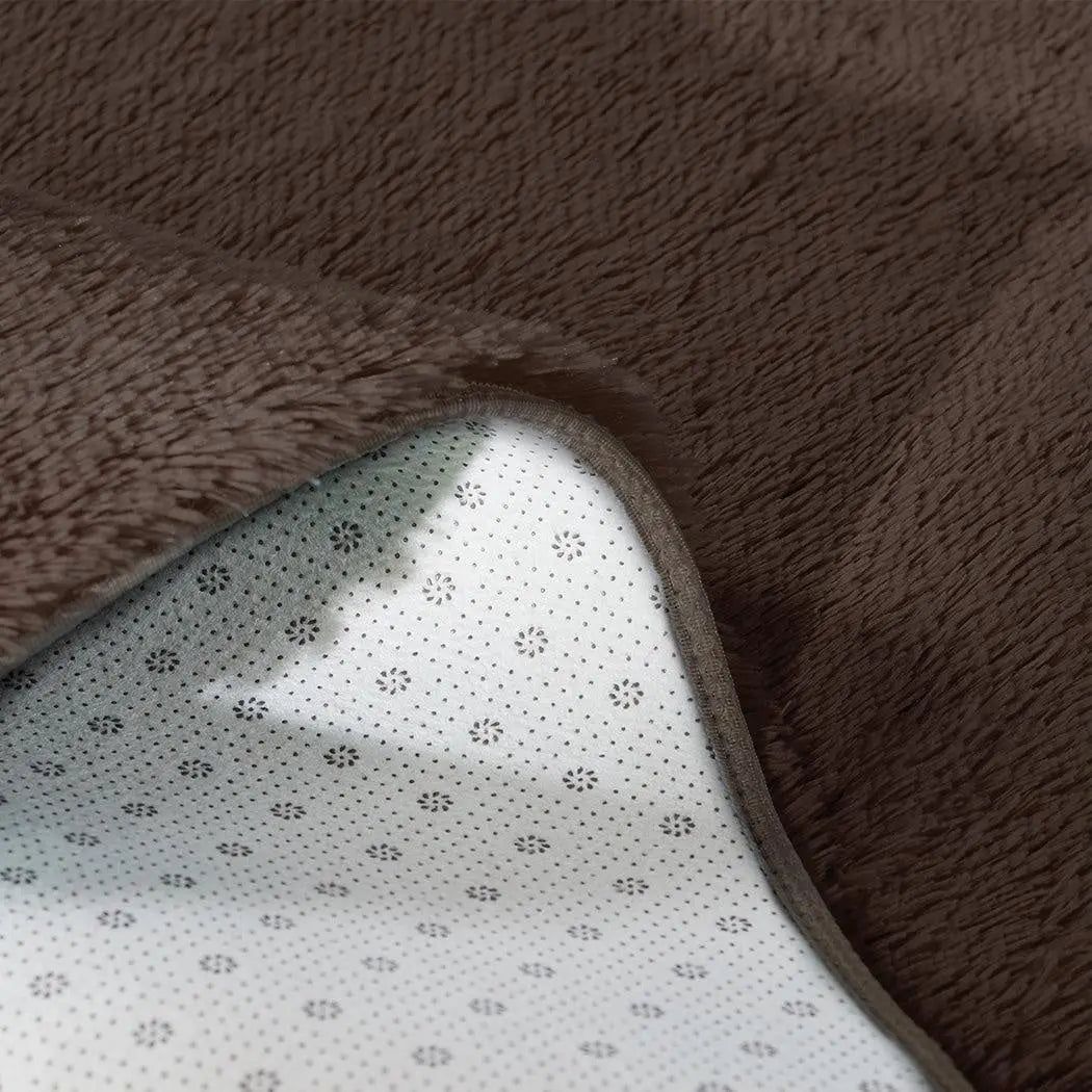 Designer Soft Shag Shaggy Floor Confetti Rug Carpet Home Decor 200x230cm Coffee Deals499