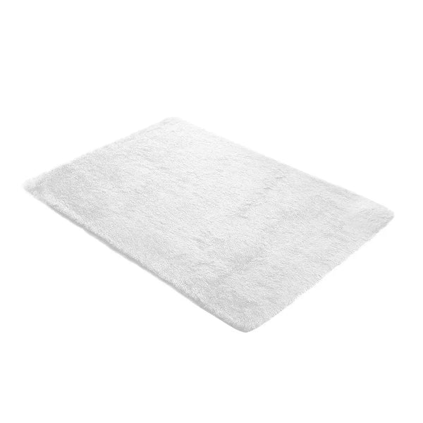 Designer Soft Shag Shaggy Floor Confetti Rug Carpet Home Decor 200x230cm White Deals499