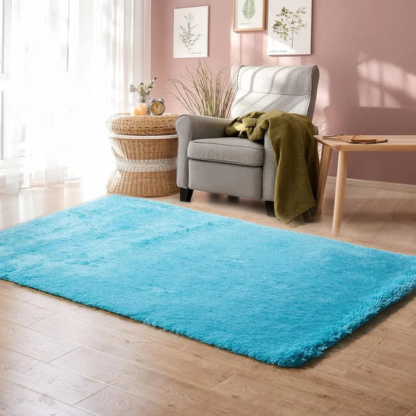 Designer Soft Shag Shaggy Floor Confetti Rug Carpet Home Decor 300x200cm Blue Deals499