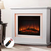 Devanti 2000W Electric Fireplace Mantle Portable Fire Log Wood Heater 3D Flame Effect White Deals499