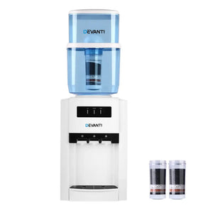 Devanti 22L Bench Top Water Cooler Dispenser Purifier Hot Cold Three Tap with 2 Replacement Filters Deals499