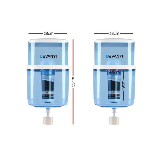 Devanti 22L Water Cooler Dispenser Purifier Filter Bottle Container 6 Stage Filtration Deals499