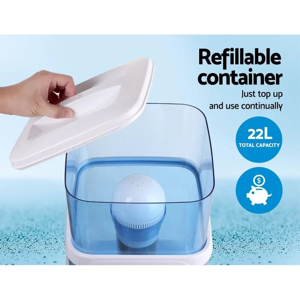 Devanti 22L Water Cooler Dispenser Purifier Filter Bottle Container 6 Stage Filtration Deals499