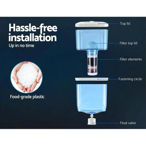Devanti 22L Water Cooler Dispenser Purifier Filter Bottle Container 6 Stage Filtration Deals499