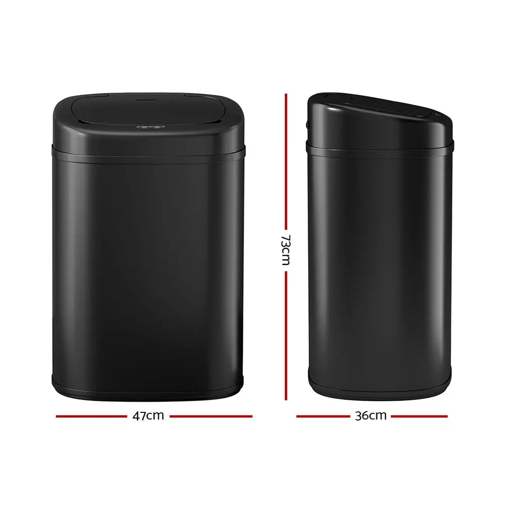 Devanti 82L Motion Sensor Bin Rubbish Waste Automatic Trash Can Kitchen Black from Deals499 at Deals499