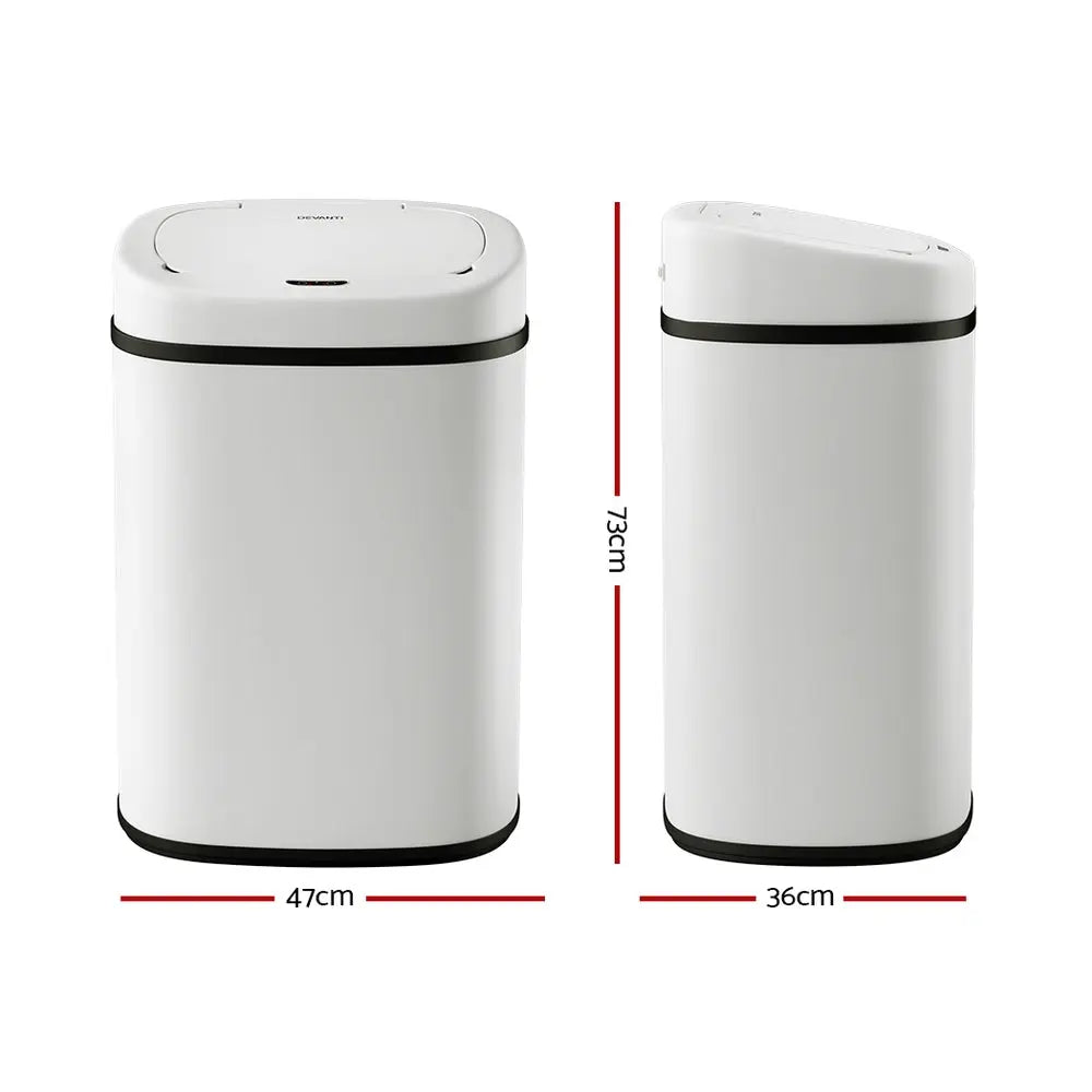 Devanti 82L Motion Sensor Bin Rubbish Waste Automatic Trash Can Kitchen White from Deals499 at Deals499
