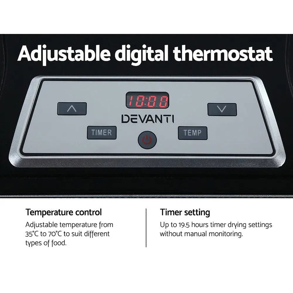 Devanti 9 Tray Food Dehydrators Commercial Beef Jerky Maker Fruit Dryer Black Deals499