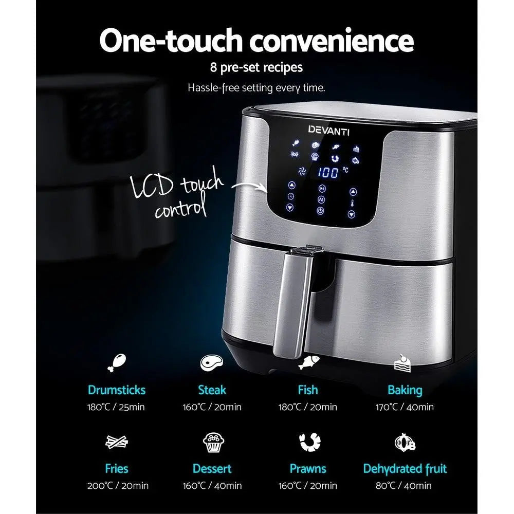 Devanti Air Fryer 7L LCD Fryers Oil Free Oven Airfryer Kitchen Healthy Cooker Deals499