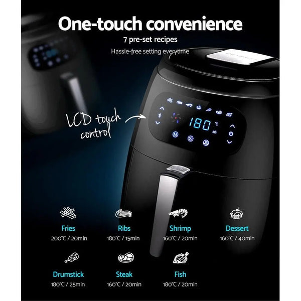 Devanti Air Fryer 8.5L LCD Digital Oil Free Deep Frying Cooker Accessories Rack Deals499