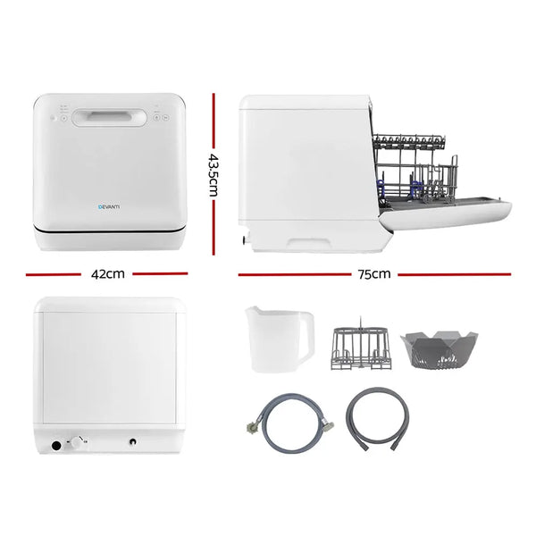 Devanti Benchtop Dishwasher 3 Place Bench Top Countertop Dish Washer Cleaner from Deals499 at Deals499