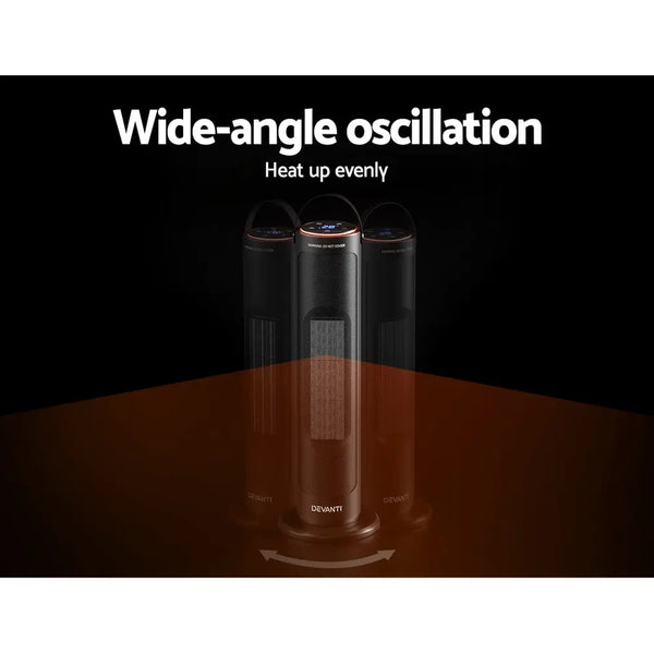 Devanti Ceramic Tower Heater Electric Portable Oscillating Remote Control 2000W Deals499