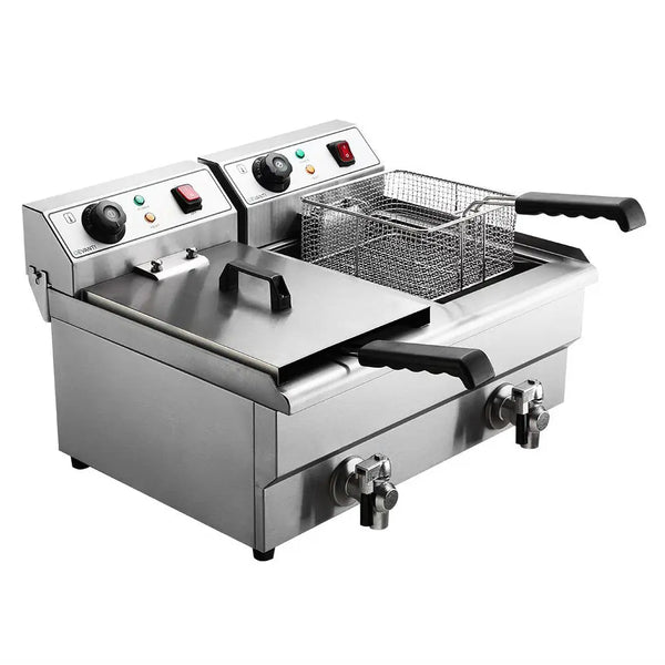 Devanti Commercial Electric Deep Fryer Twin Frying Basket Chip Cooker Countertop Deals499