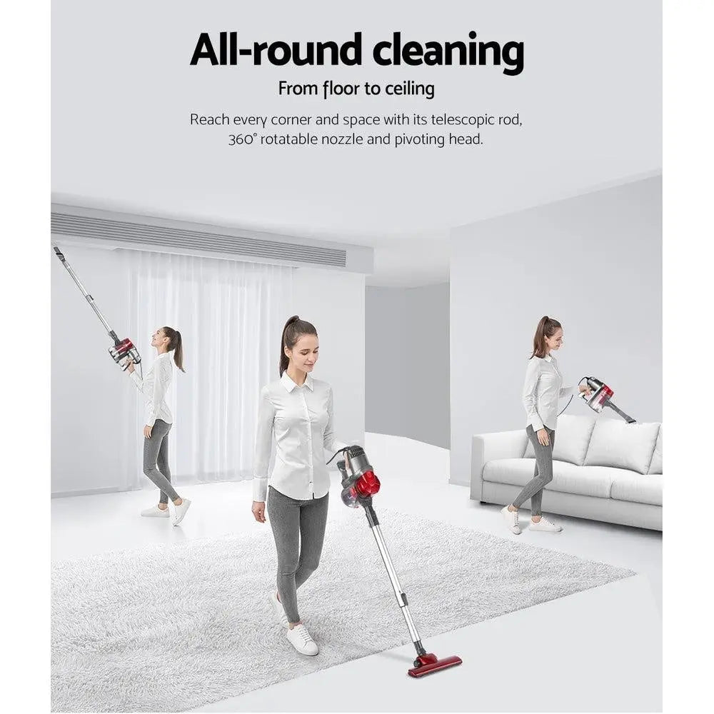 Devanti Corded Handheld Bagless Vacuum Cleaner - Red and Silver Deals499