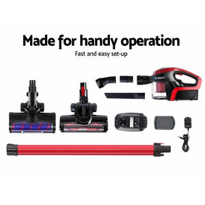 Devanti Cordless 150W Handstick Vacuum Cleaner - Red and Black Deals499