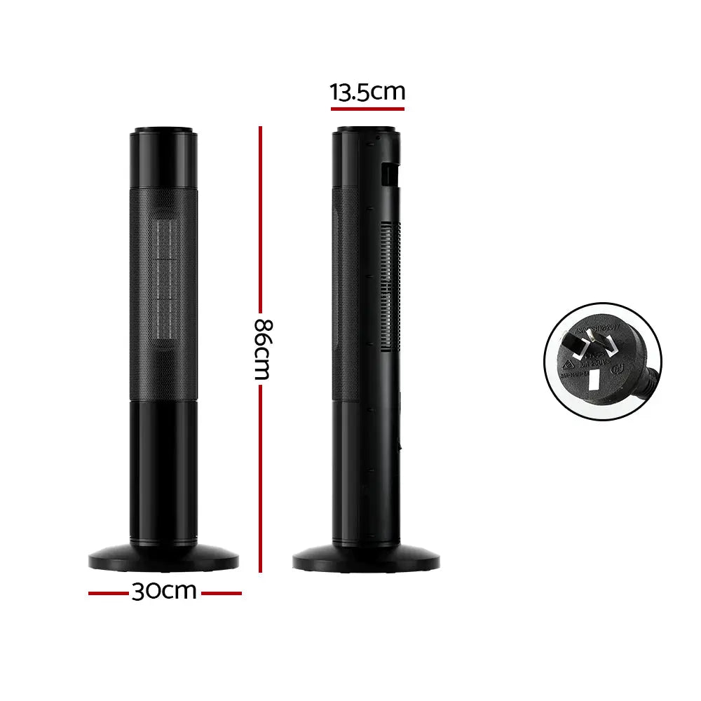 Devanti Electric Ceramic Tower Heater 3D Flame Oscillating Remote Control 2000W from Deals499 at Deals499