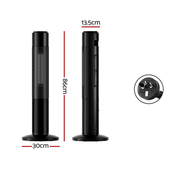 Devanti Electric Ceramic Tower Heater 3D Flame Oscillating Remote Control 2000W from Deals499 at Deals499
