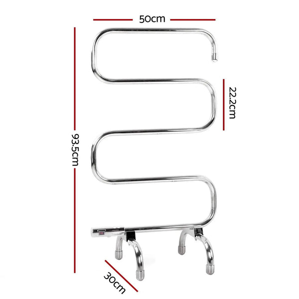 Devanti Electric Heated Towel Rail Rack Rails Freestanding 5 Bars Deals499