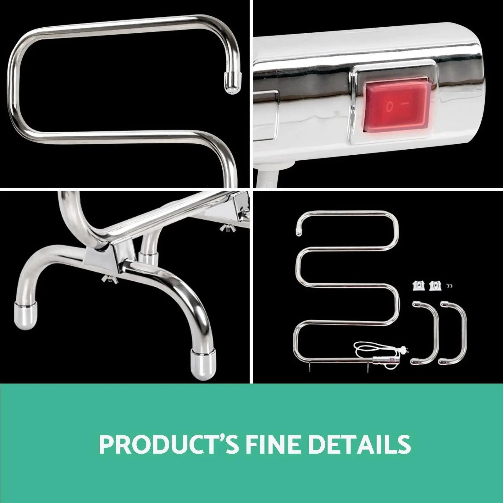 Devanti Electric Heated Towel Rail Rack Rails Freestanding 5 Bars Deals499