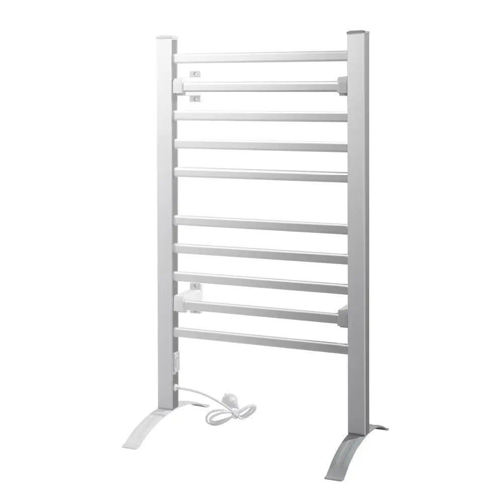 Devanti Electric Heated Towel Rail Rails Warmer Rack Aluminium 10 Bars Deals499