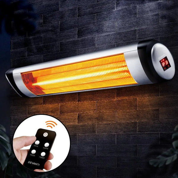 Devanti Electric Infrared Patio Heater Radiant Strip Indoor Outdoor Heaters Remote Control 1500W Deals499