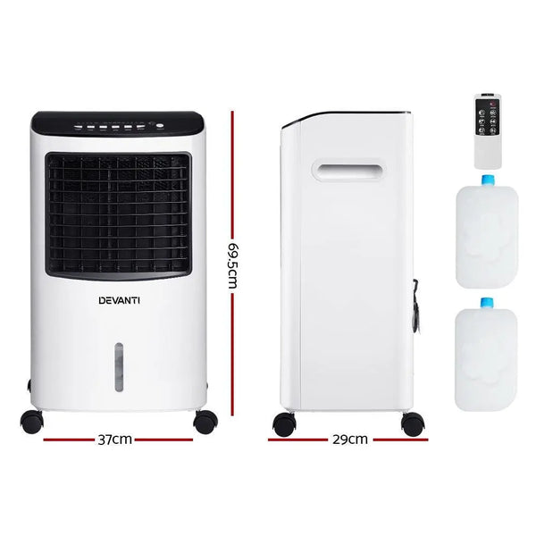 Devanti Evaporative Air Cooler Conditioner Portable 8L Cooling Fan Humidifier Deals499