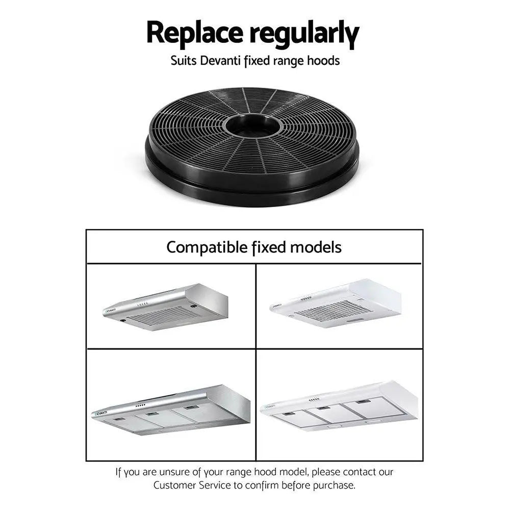 Devanti Fixed Range Hood Rangehood Carbon Charcoal Filters Replacement For Ductless Ventless Deals499
