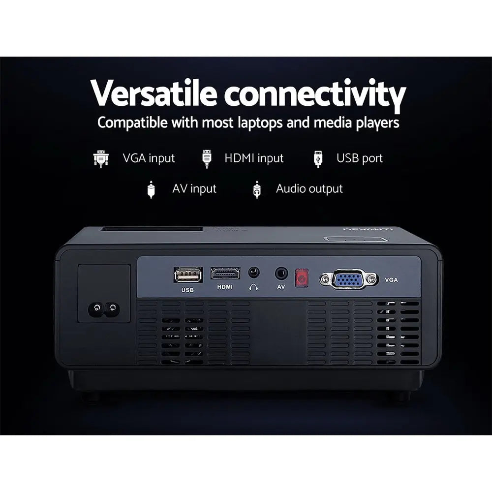 Devanti Mini Video Projector Wifi USB Portable 1000 Lumens HD 1080P Home Theater Deals499