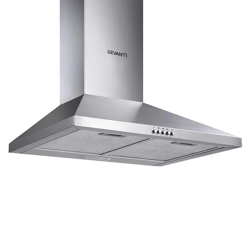 Devanti Range Hood 60cm 600mm Kitchen Canopy Stainless Steel Rangehood Wall Mount Deals499