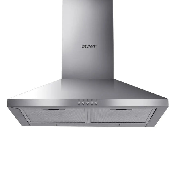 Devanti Range Hood 60cm 600mm Kitchen Canopy Stainless Steel Rangehood Wall Mount Deals499