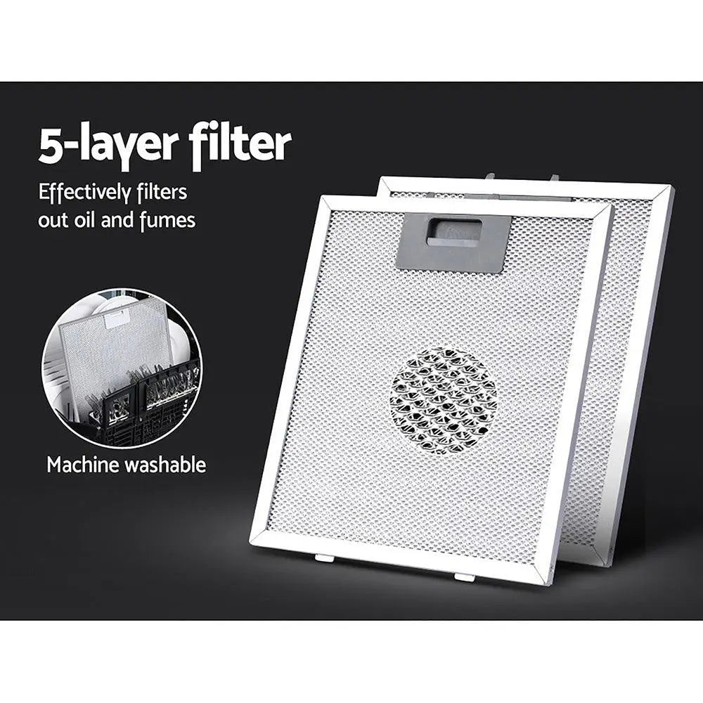 Devanti Range Hood 60cm 600mm Kitchen Canopy Stainless Steel Rangehood Wall Mount Deals499