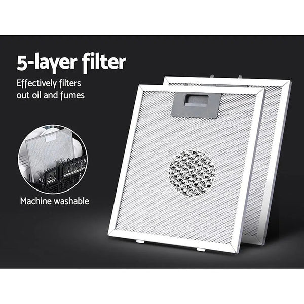 Devanti Range Hood 60cm 600mm Kitchen Canopy Stainless Steel Rangehood Wall Mount Deals499