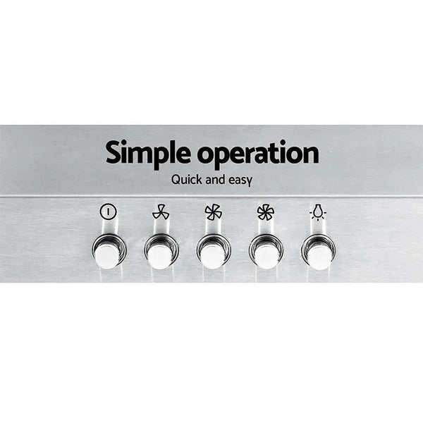 Devanti Range Hood 60cm 600mm Kitchen Canopy Stainless Steel Rangehood Wall Mount Deals499