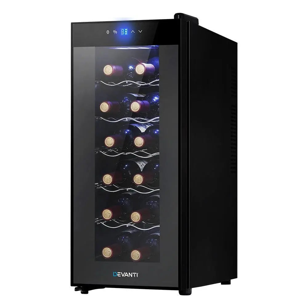Devanti Wine Cooler 12 Bottle Thermoelectric Fridge Storage Chiller Deals499
