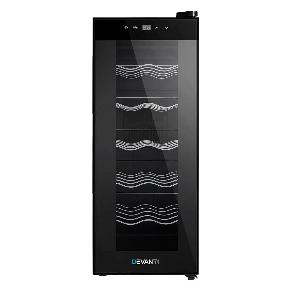 Devanti Wine Cooler 12 Bottle Thermoelectric Fridge Storage Chiller Deals499